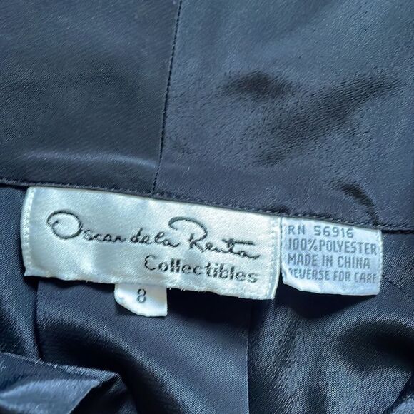 Vintage Oscar de la Renta Black Short Sleeve Button Down Blouse - Picture 2 of 8